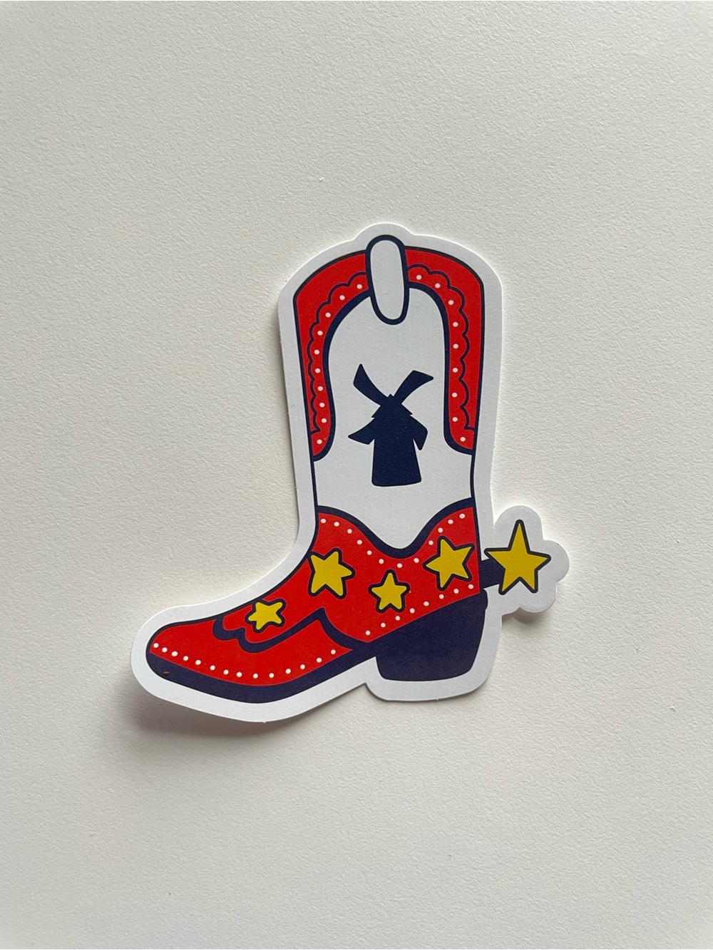 Dutch Bros Coffee June 2026 Red and White Cowboy Boot Western Sticker Limited